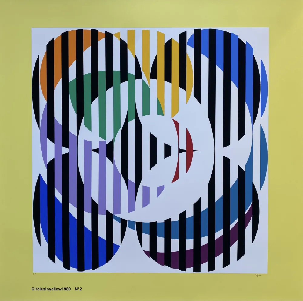 Sérigraphie Agam - YELLOW CIRCLE 2