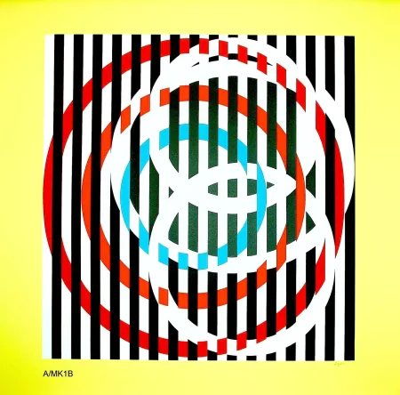 Sérigraphie Agam - YELLOW CIRCLE 3