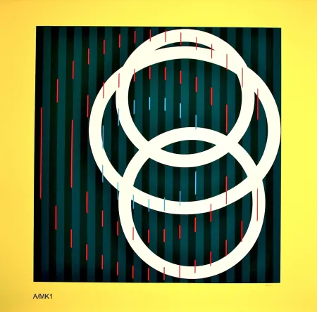 Sérigraphie Agam - YELLOW CIRCLE 4