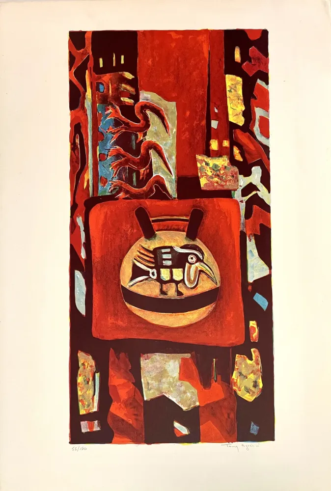 Lithographie Agostini  - L'Oiseau