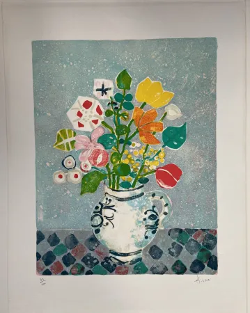 Lithographie Aizpiri - FLEURS DES CHAMPS