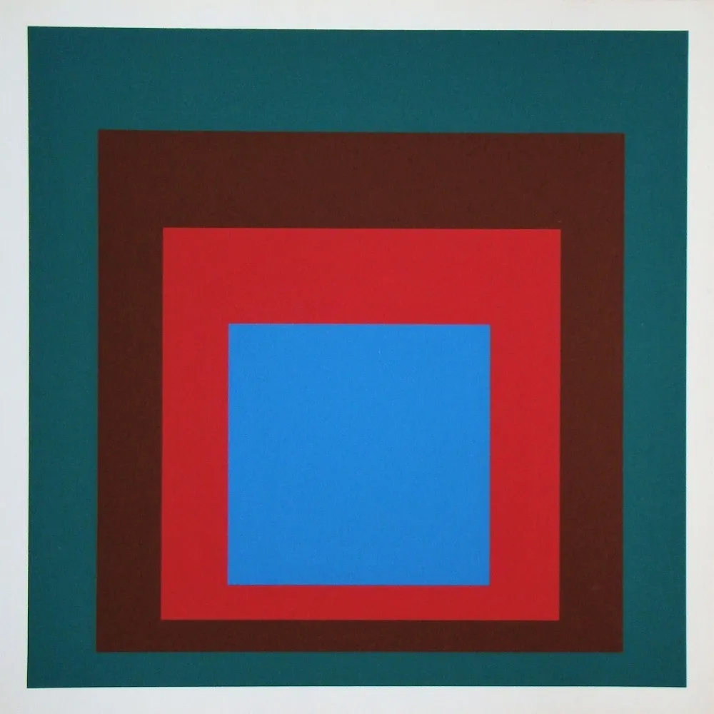 Sérigraphie Albers - Protected blue, 1957