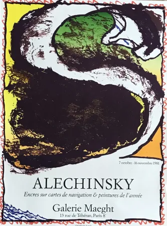 Lithographie Alechinsky - Affiche lithographique d'exposition
