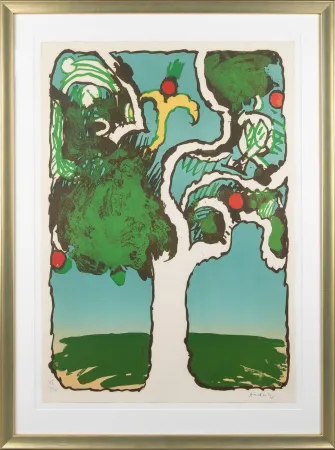 Lithographie Alechinsky - Arbre allumé