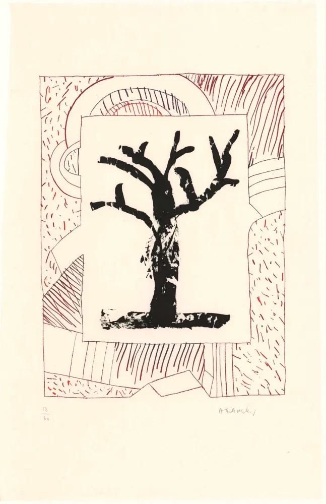 Eau-Forte Et Aquatinte Alechinsky - Arbre central, au rouge 