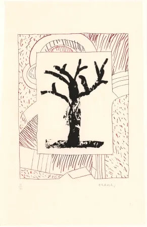 Eau-Forte Et Aquatinte Alechinsky - Arbre central, au rouge 