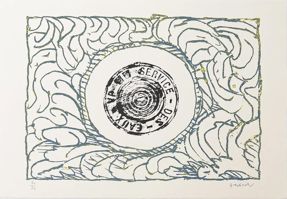 Lithographie Alechinsky - Bouche d'eau