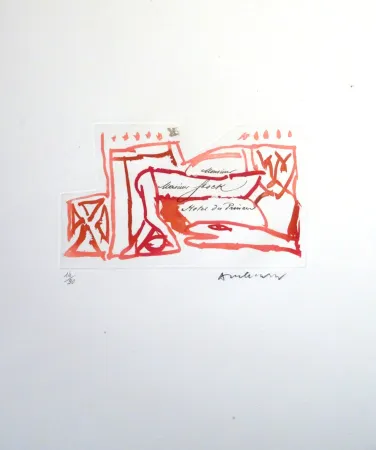 Eau-Forte Alechinsky - Carta Carta (Planche VI)