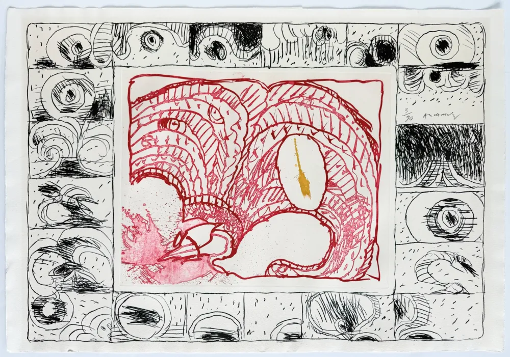 Eau-Forte Alechinsky - Chapeau fort