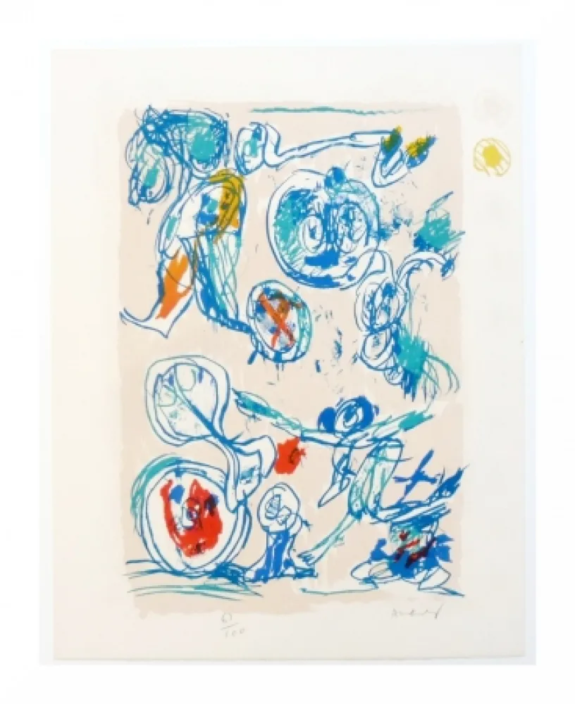 Lithographie Alechinsky - Crayon sur coquille - Ordre dispersé