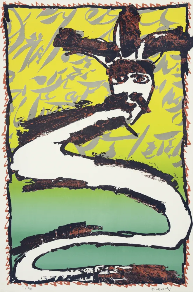 Lithographie Alechinsky - Dotremont peintre de l'écriture