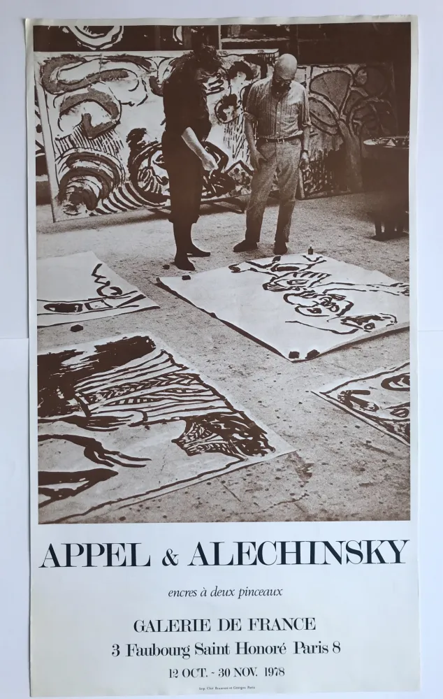 Affiche Alechinsky - Encres à deux pinceaux / Galerie de France