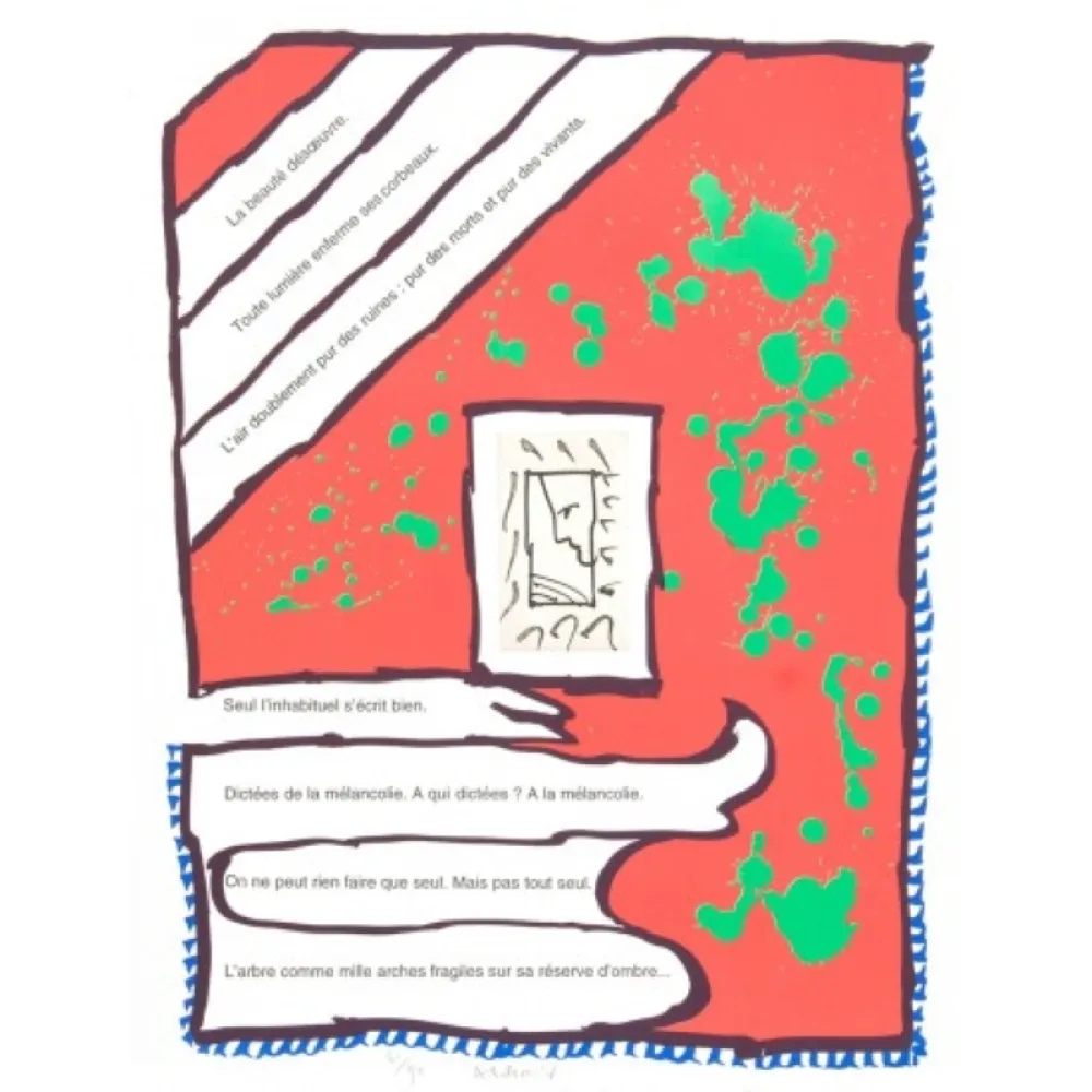 Lithographie Alechinsky - La beauté désœuvre