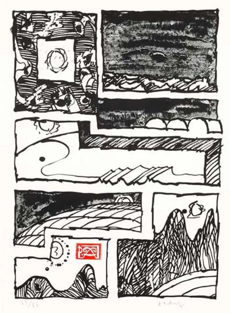Lithographie Alechinsky - Le cachet faisant foi