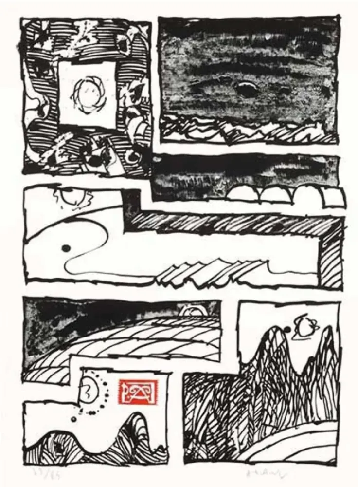 Lithographie Alechinsky - Le cachet faisant foi
