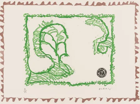 Eau-Forte Alechinsky - Le chien roi - Gueule de Proue