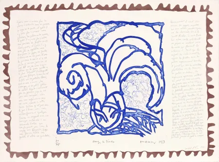 Eau-Forte Alechinsky - Le chien roi – Orange de Binche