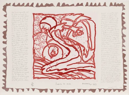 Eau-Forte Alechinsky - Le chien roi – Papier de mur