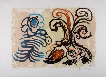 Lithographie Alechinsky - Le dénouement (B), 1967