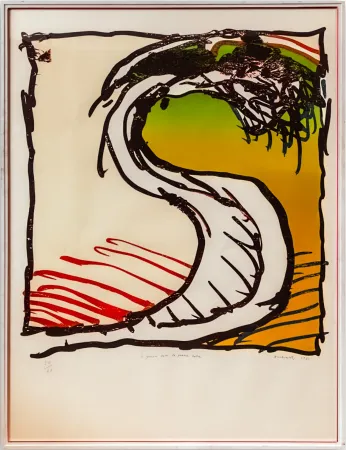 Lithographie Alechinsky - Le genou dans la grande robe