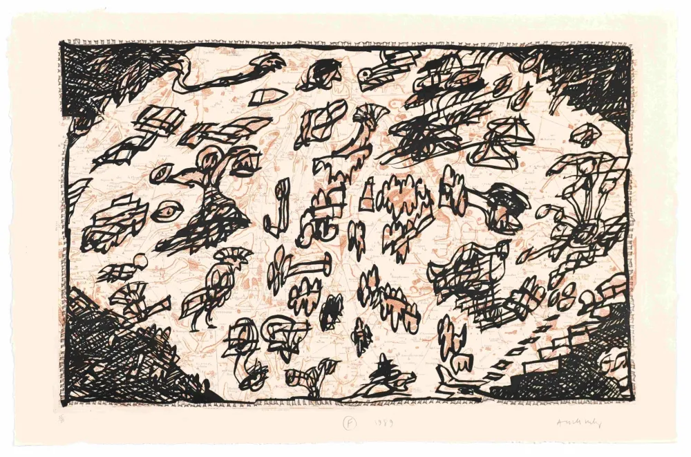 Eau-Forte Alechinsky - Le Sauve qui peut de Rocquencourt