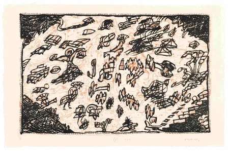 Eau-Forte Alechinsky - Le Sauve qui peut de Rocquencourt