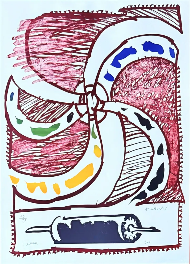 Lithographie Alechinsky - L'encreur