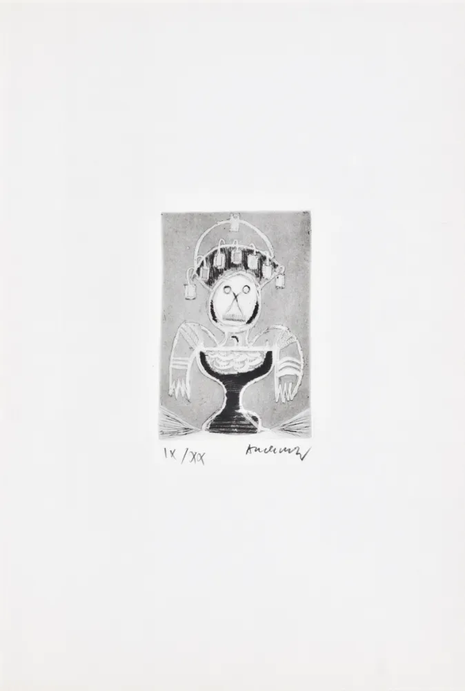 Eau-Forte Alechinsky - Les métiers 06: Le coiffeur