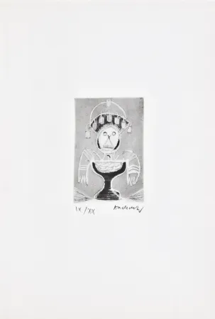 Eau-Forte Alechinsky - Les métiers 06: Le coiffeur