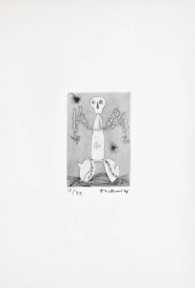 Eau-Forte Alechinsky - Les métiers 07: Le soldat méconnu