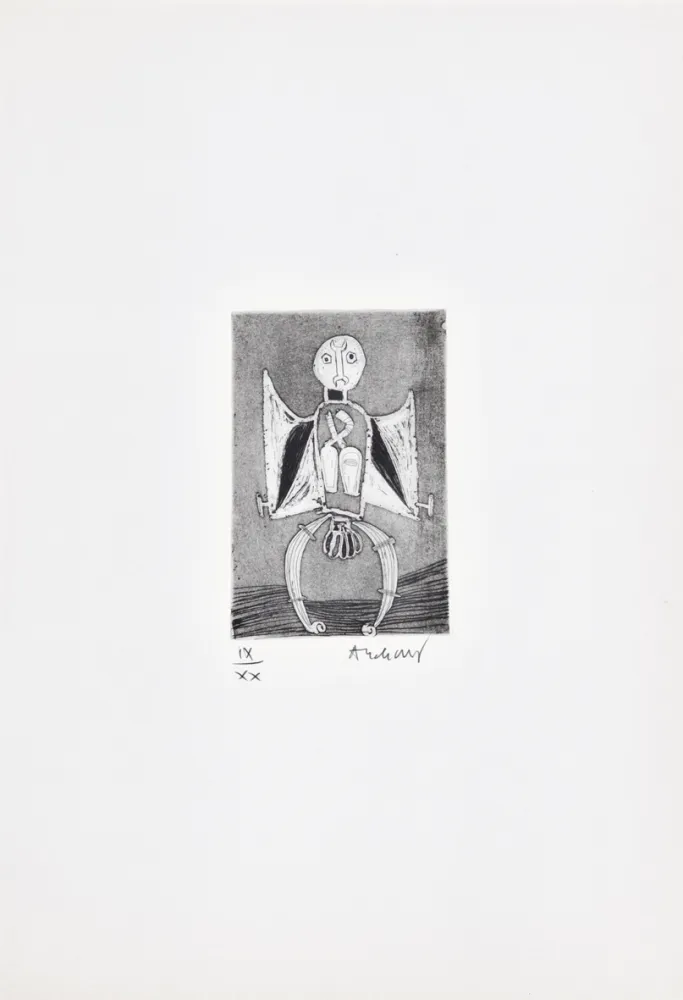 Eau-Forte Alechinsky - Les métiers 08: Le garagiste