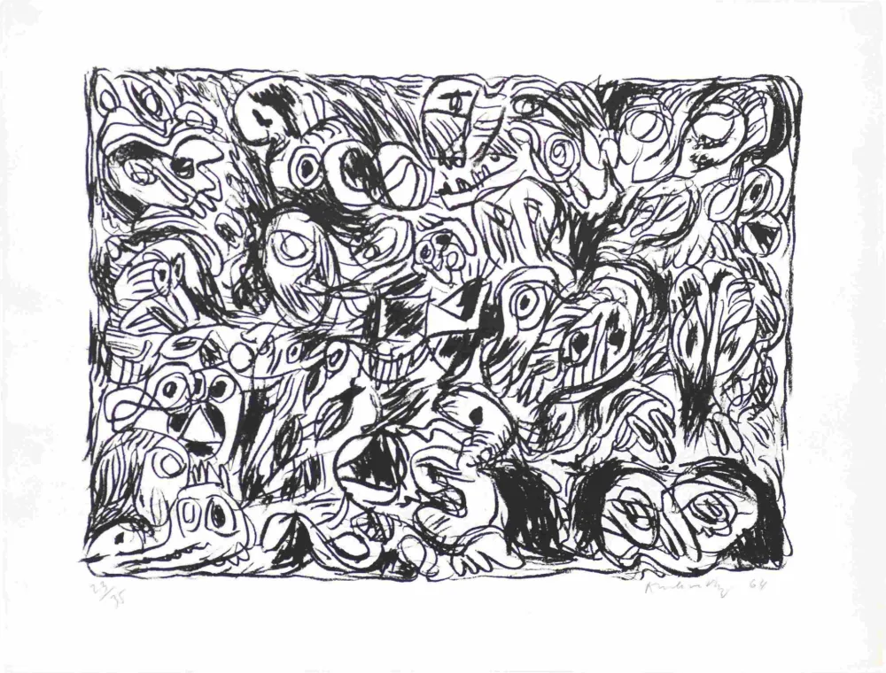 Lithographie Alechinsky - Les yeux ouverts