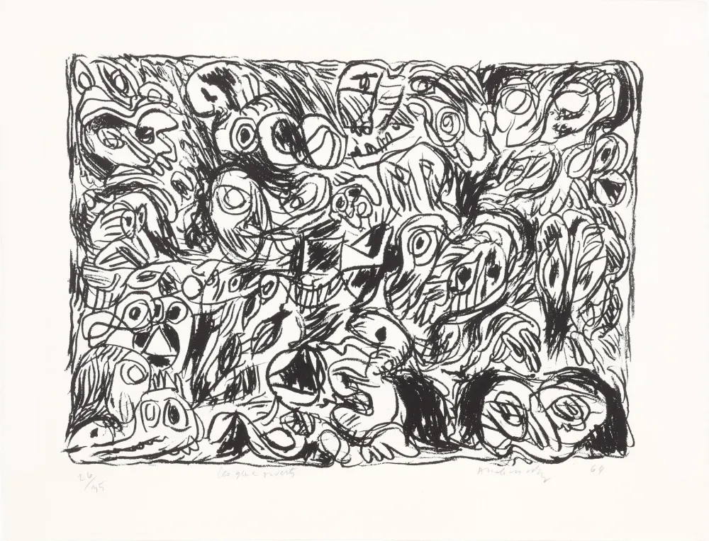 Lithographie Alechinsky - Les yeux ouverts