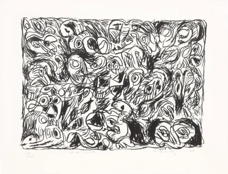 Lithographie Alechinsky - Les yeux ouverts