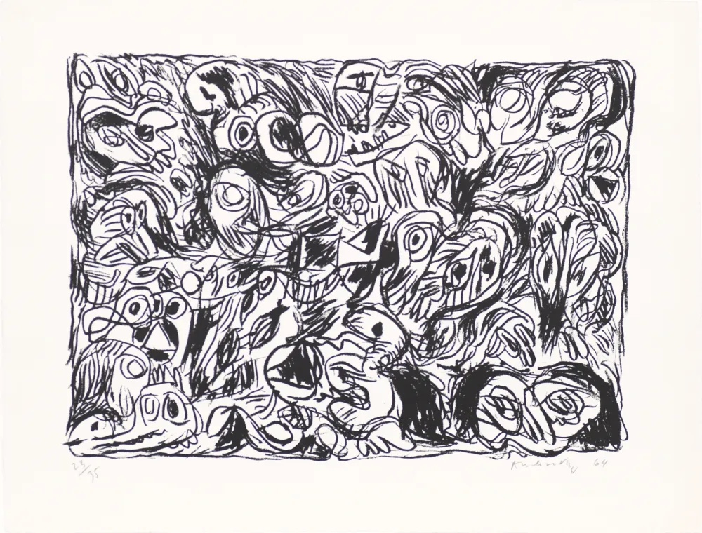 Lithographie Alechinsky - Les yeux ouverts