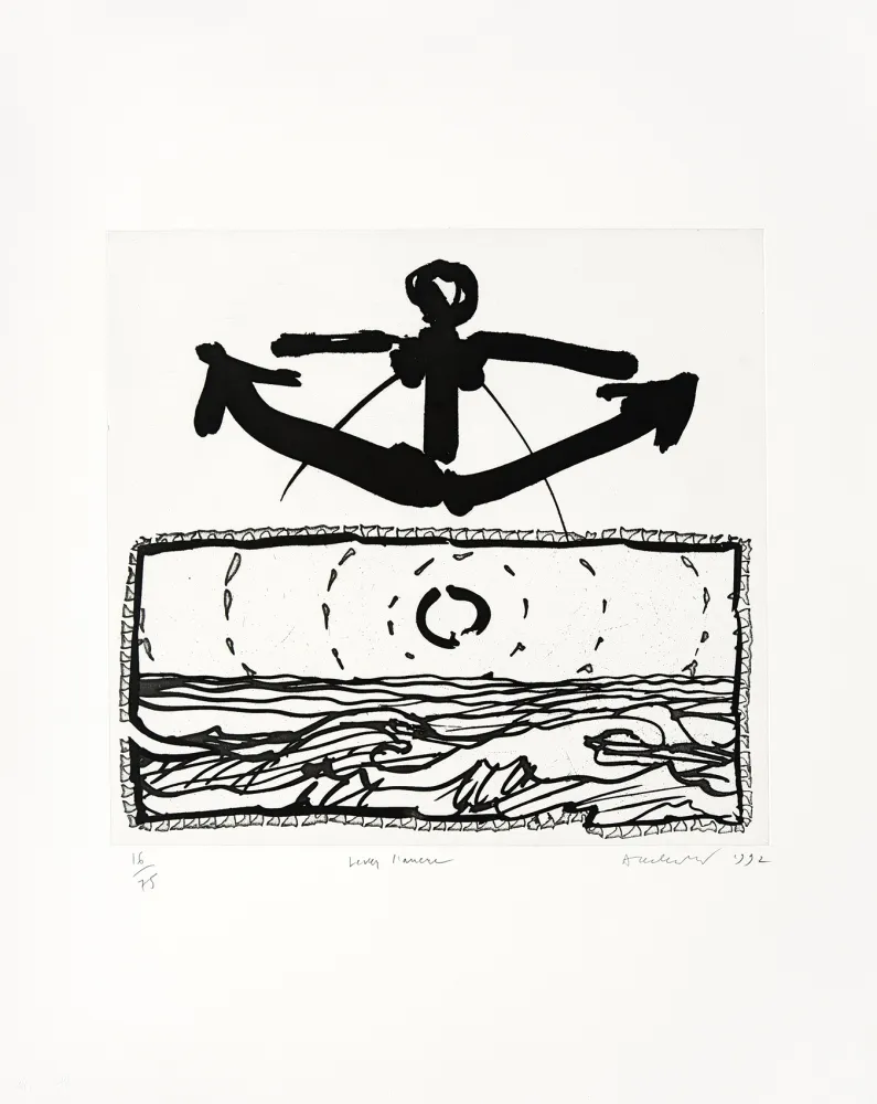 Gravure Alechinsky - Lever l'ancre