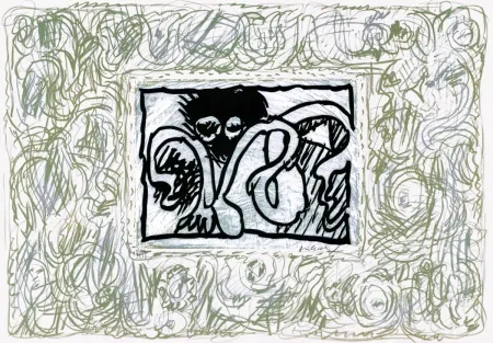 Linogravure Alechinsky - Lino-litho