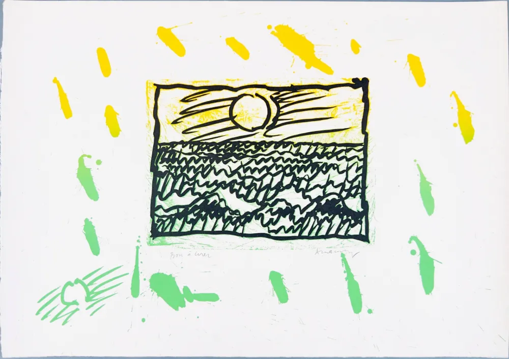 Linogravure Alechinsky - Lino-litho, Planche VII