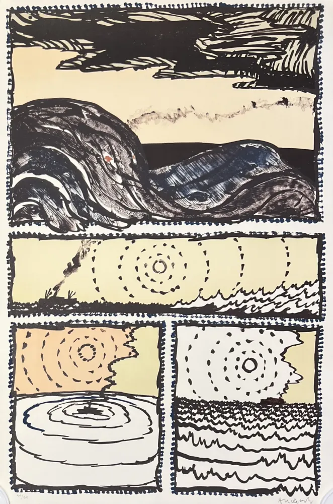 Lithographie Alechinsky - Pierre Alechinsky Lithographie Le Volturno, n°49/99, Clot & Bramsen, 1989