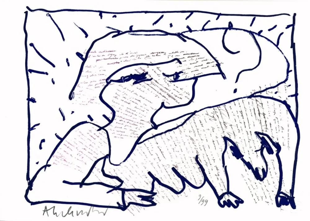 Lithographie Alechinsky - Pointes et Feutres