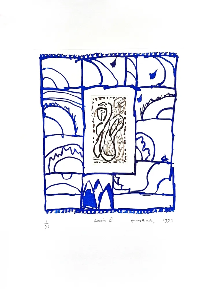 Aucune Technique Alechinsky - Raisin III