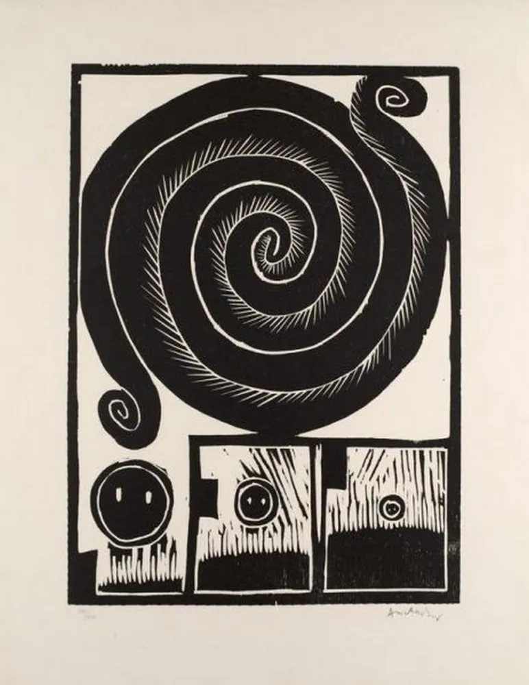 Gravure Sur Bois Alechinsky - SPIRALE 1972
