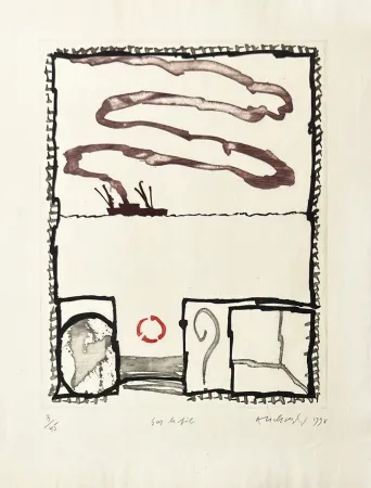 Gravure Alechinsky - Sur le fil