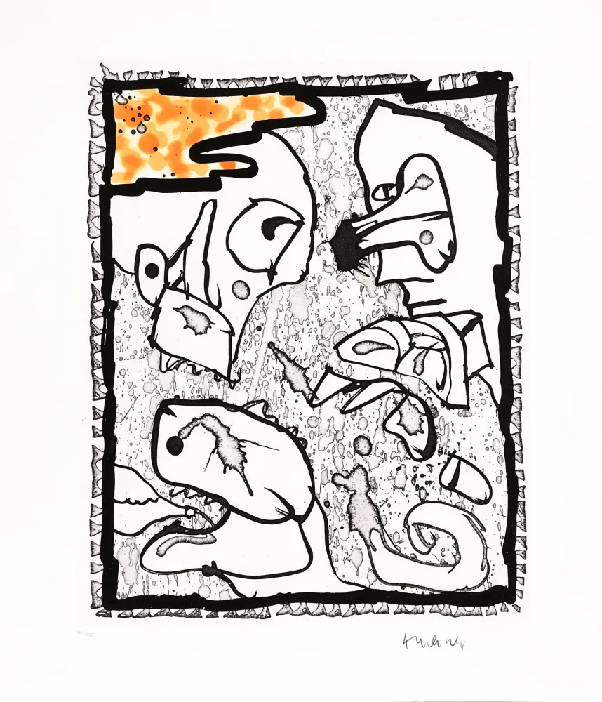 Linogravure Alechinsky - Traité des excitants modernes 01