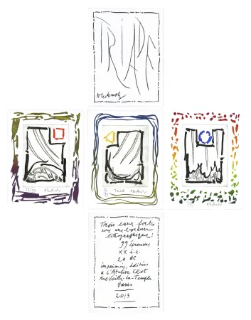 Eau-Forte Alechinsky - Triade Rouge , Bleue, Jaune