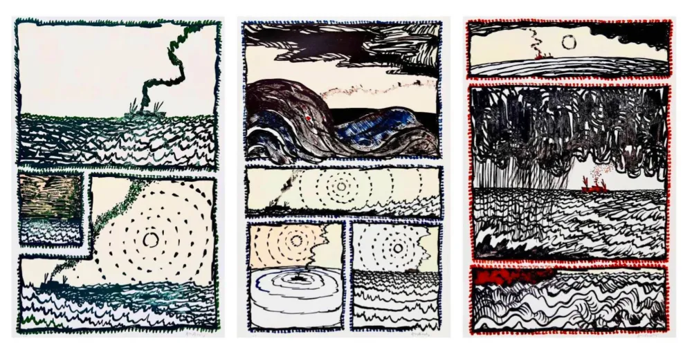 Lithographie Alechinsky - Volturno I, II, III