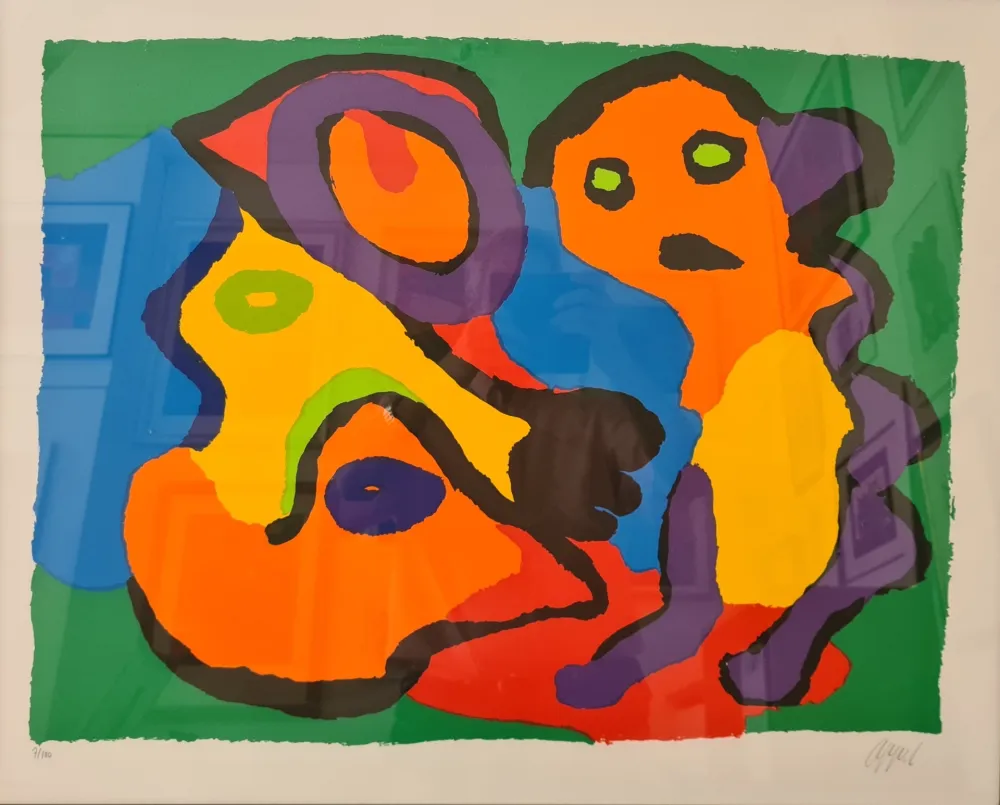 Lithographie Appel - Enfant et chien 