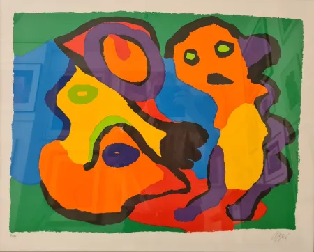 Lithographie Appel - Enfant et chien 