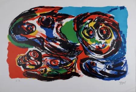 Lithographie Appel - Quatre Têtes