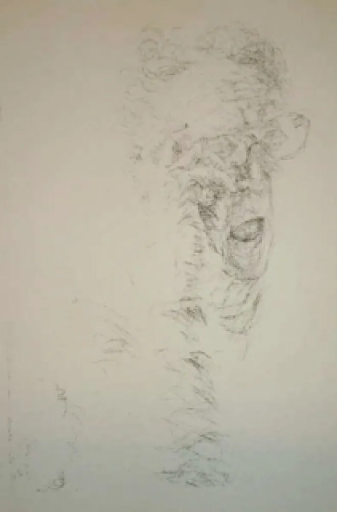 Lithographie Arhika - Autoportrait